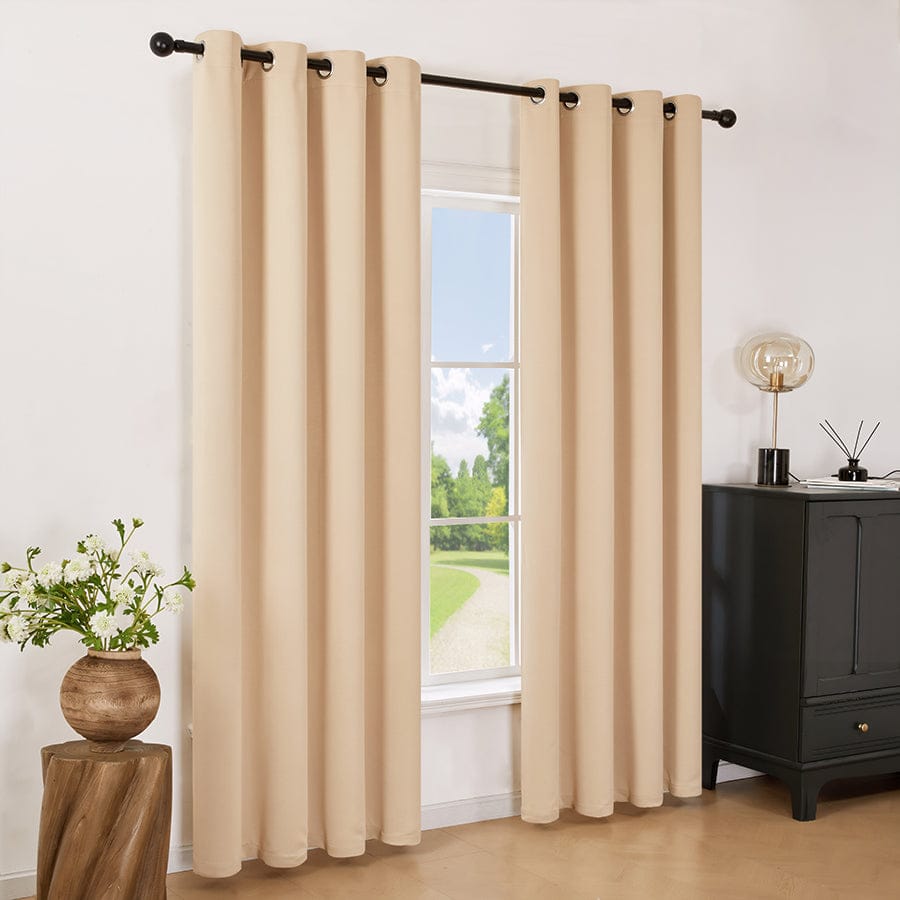 Becka Plain & Print Set Of 3 Curtains