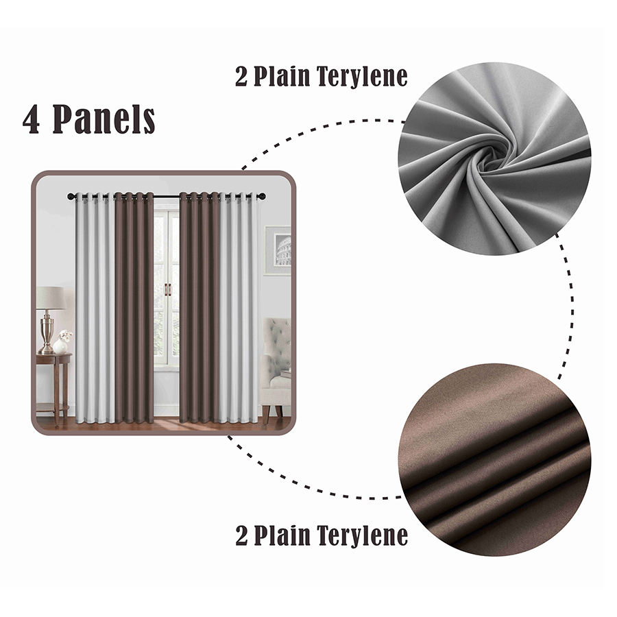 Bela Plain & Print Set of 4 Curtains Bela Plain & Print Set of 4 Curtains Mandaue Foam