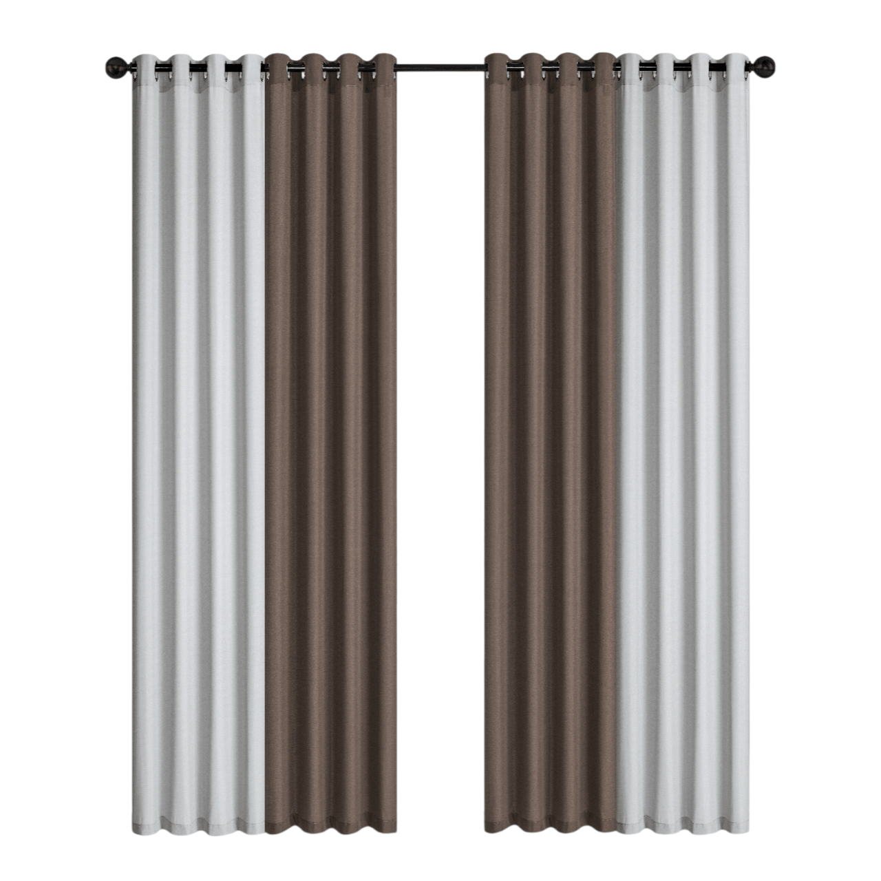 Bela Plain & Print Set of 4 Curtains