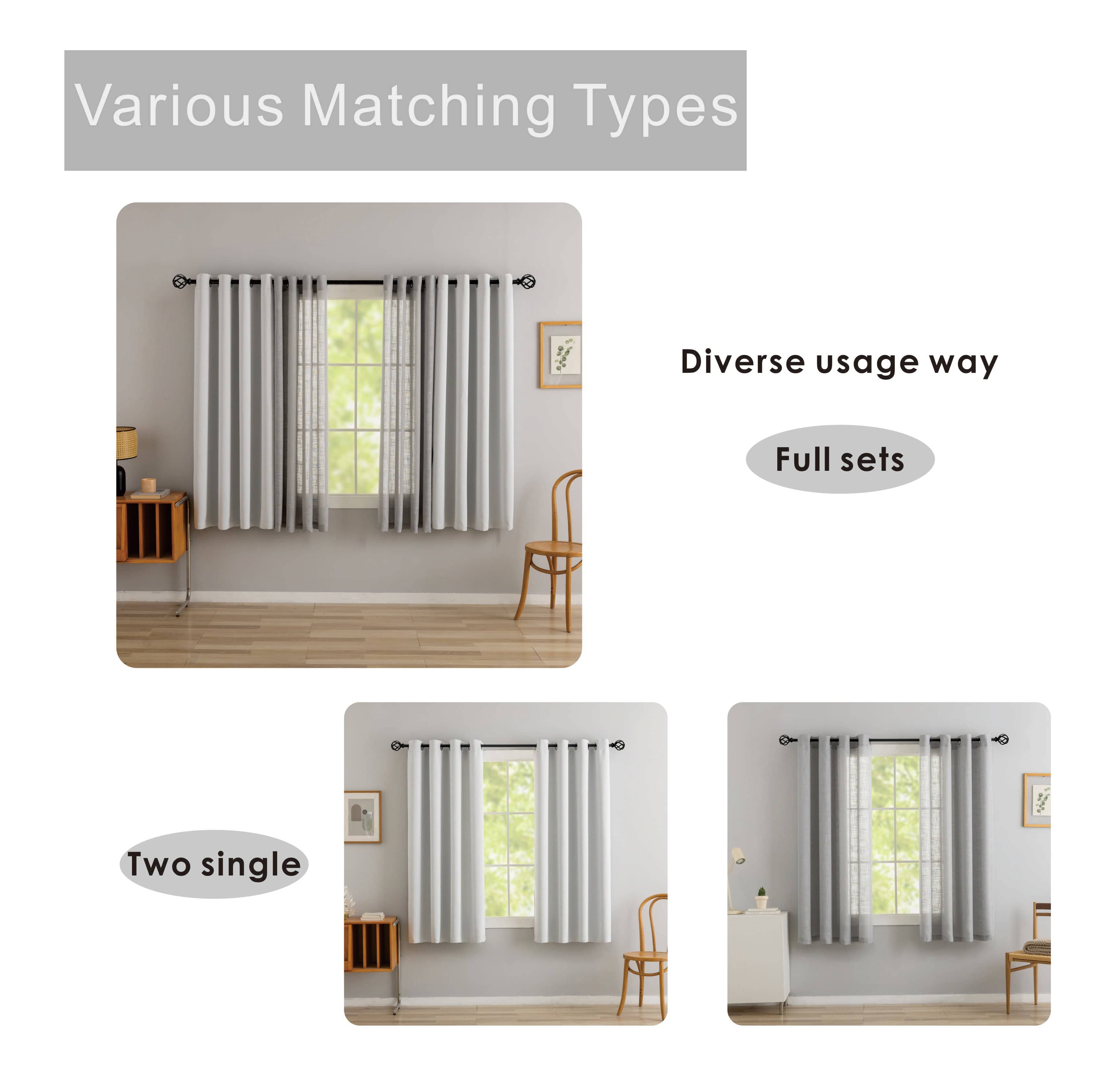 Bellis Plain Set of 4 Curtains
