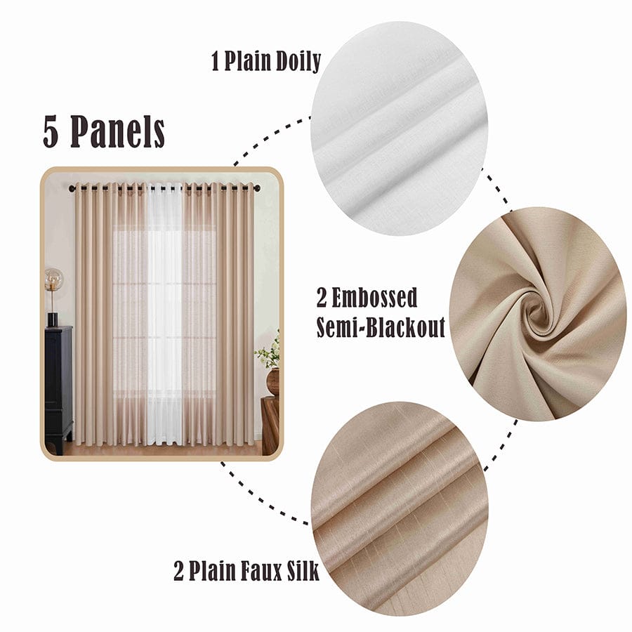 Berend Plain Set Of 5 Curtains