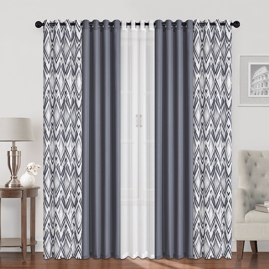 Bertram Plain & Print Set of 5 Curtains Bertram Plain & Print Set of 5 Curtains Mandaue Foam