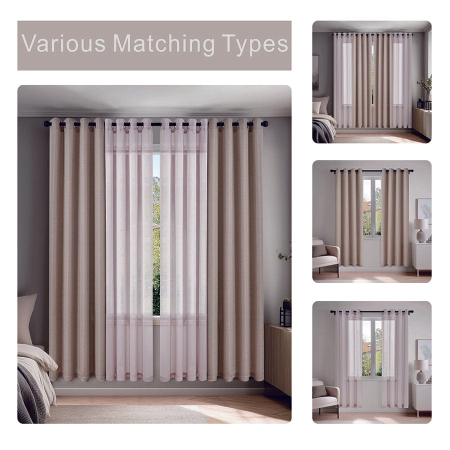 Betine Plain & Printed Set of 4 Curtains