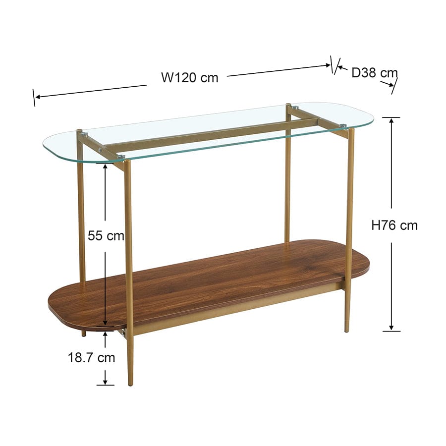 Bexley Glass Top Console Table