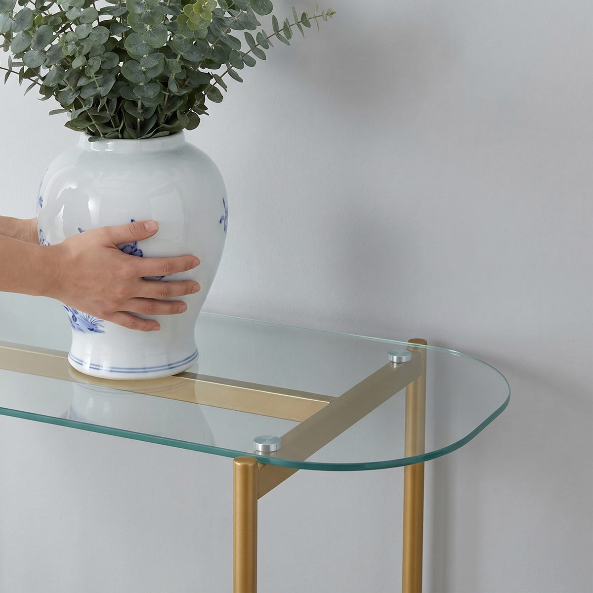 Bexley Glass Top Console Table
