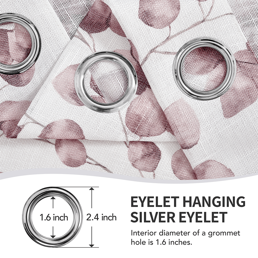 Birte Plain & Print Set of 3 Curtain