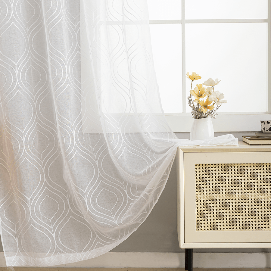 Blix Embroidered Sheer Curtain
