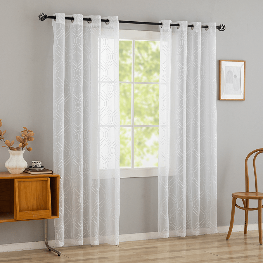 Blix Embroidered Sheer Curtain