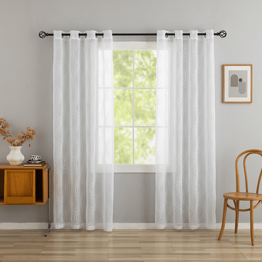 Blix Embroidered Sheer Curtain