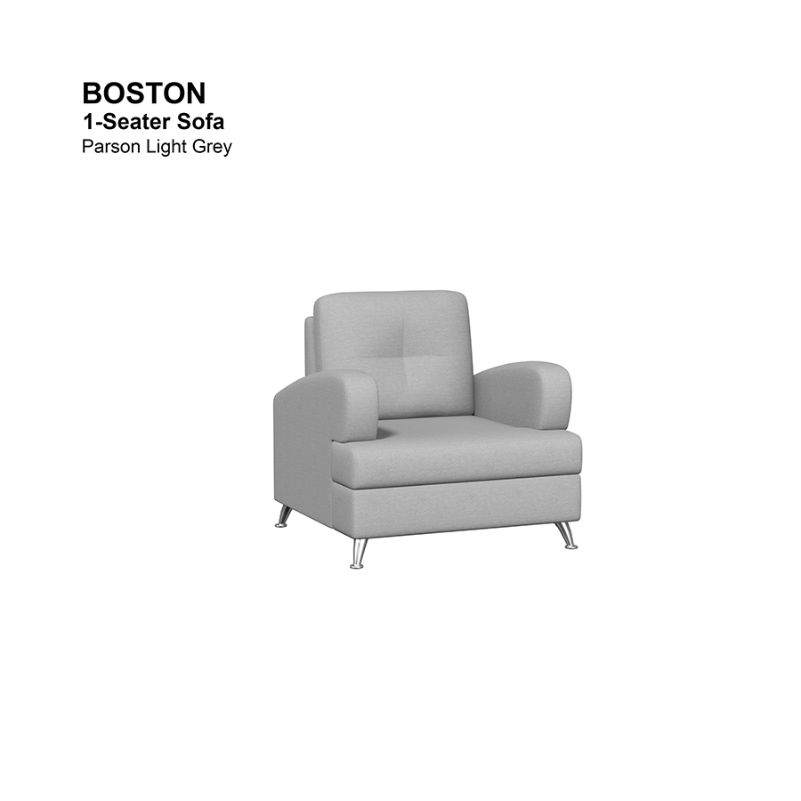 MORE BOSTON OPTIONS Boston 1 Seater Sofa Boston 1 Seater Sofa Fabric Parson Light Gray Mandaue Foam