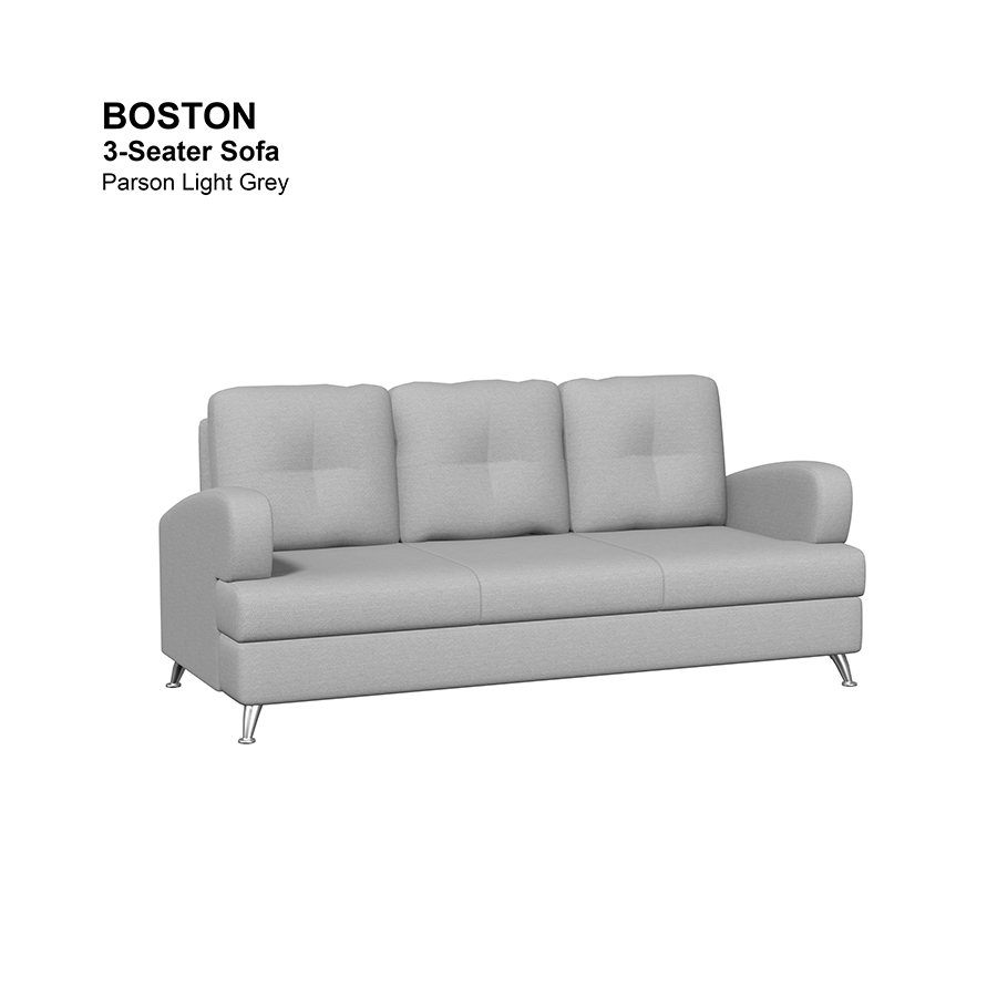 MORE BOSTON OPTIONS Boston 3 Seater Sofa Boston 3 Seater Sofa Fabric Parson Light Gray Mandaue Foam