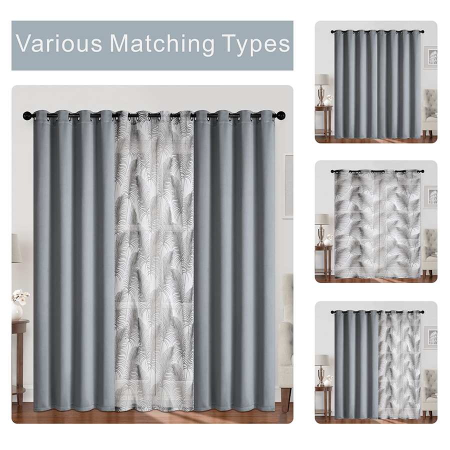 Bothild Plain & Print Set of 3 Curtains Bothild Plain & Print Set of 3 Curtains Mandaue Foam