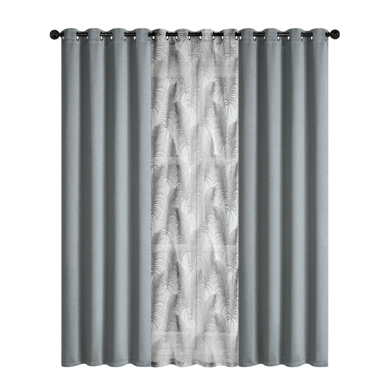 Bothild Plain & Print Set of 3 Curtains