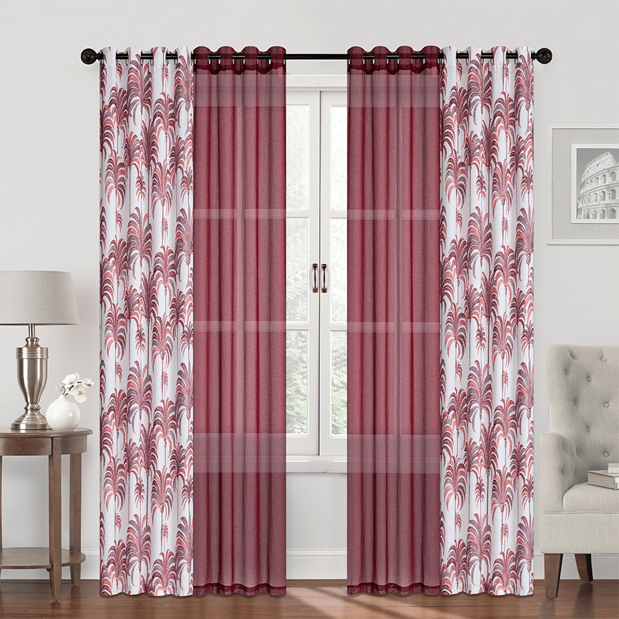 Brage Plain & Print Set of 4 Curtains Brage Plain & Print Set of 4 Curtains Mandaue Foam