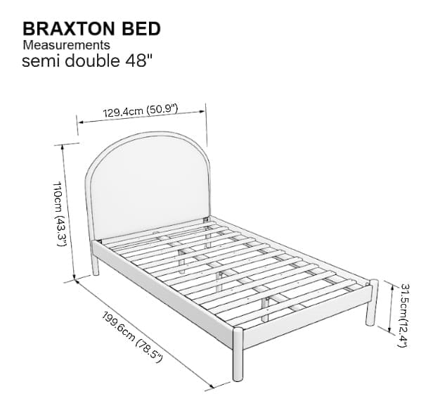 Braxton Bed 48x75"  - Oak