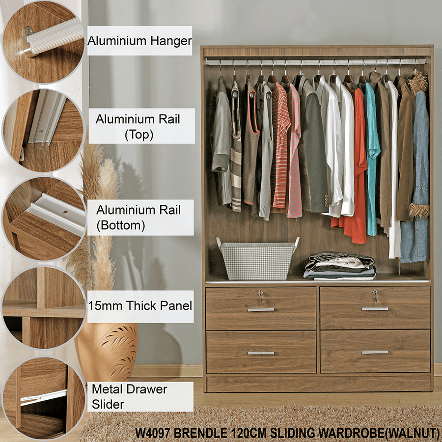 MORE BRENDLE OPTIONS Brendle 120 cm Sliding Wardrobe Brendle 120 cm Sliding Wardrobe Mandaue Foam