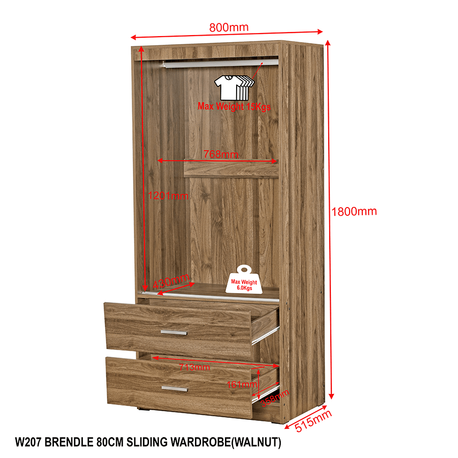 MORE BRENDLE OPTIONS Brendle 80 cm Sliding Wardrobe Brendle 80 cm Sliding Wardrobe Mandaue Foam