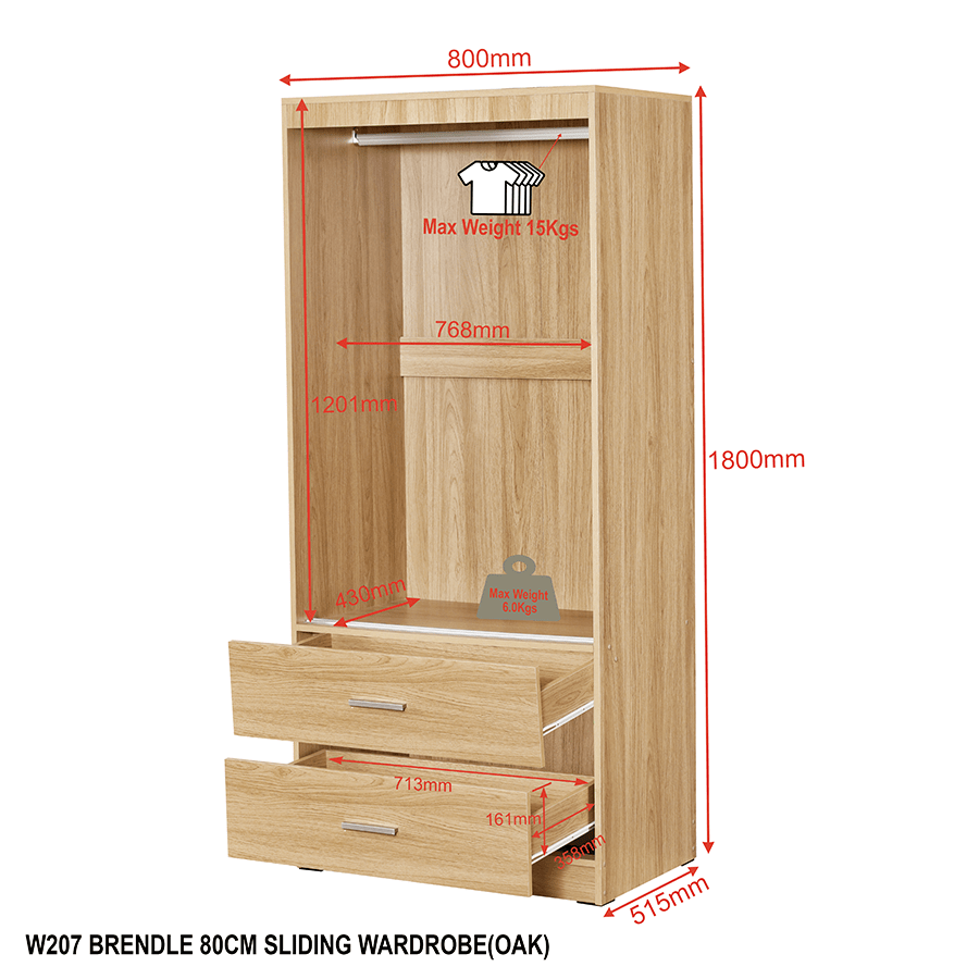 MORE BRENDLE OPTIONS Brendle 80 cm Sliding Wardrobe Brendle 80 cm Sliding Wardrobe Mandaue Foam