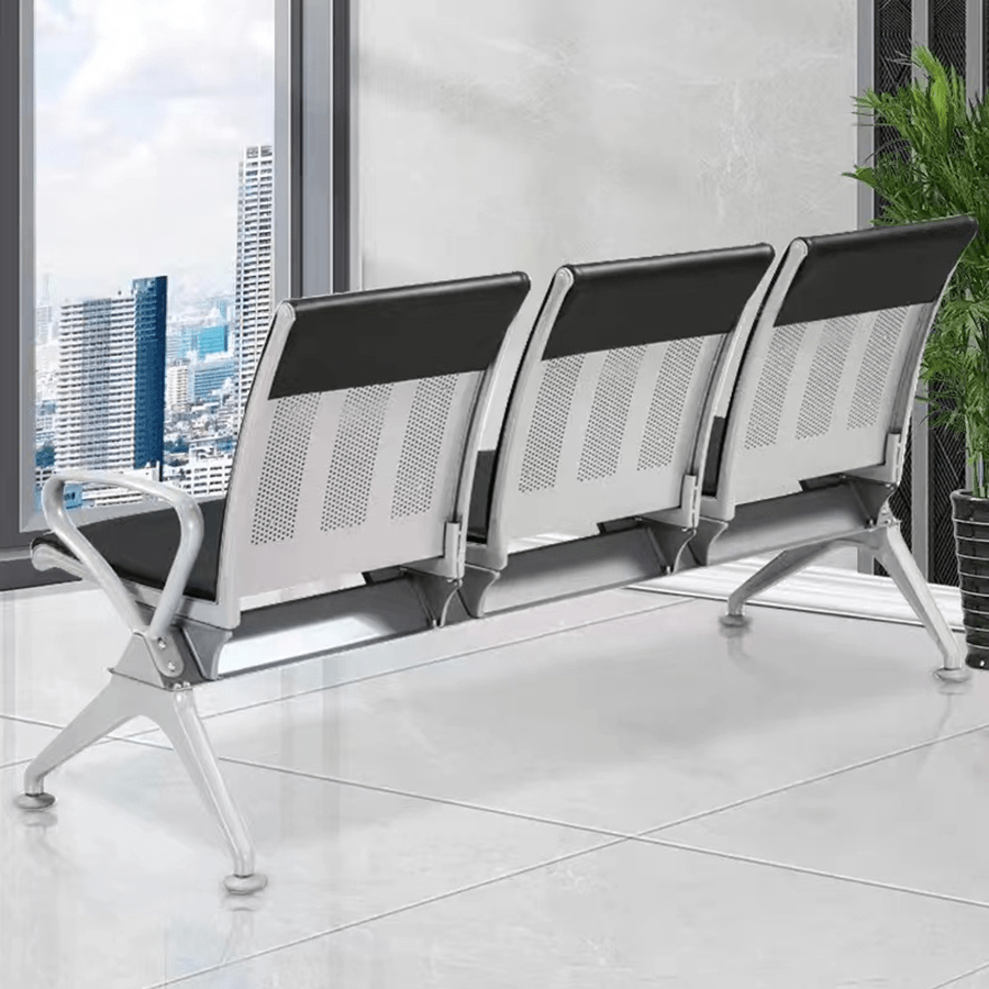 Calix 3 Seater Public Chair with Cushion Calix 3 Seater Public Chair with Cushion Black Mandaue Foam