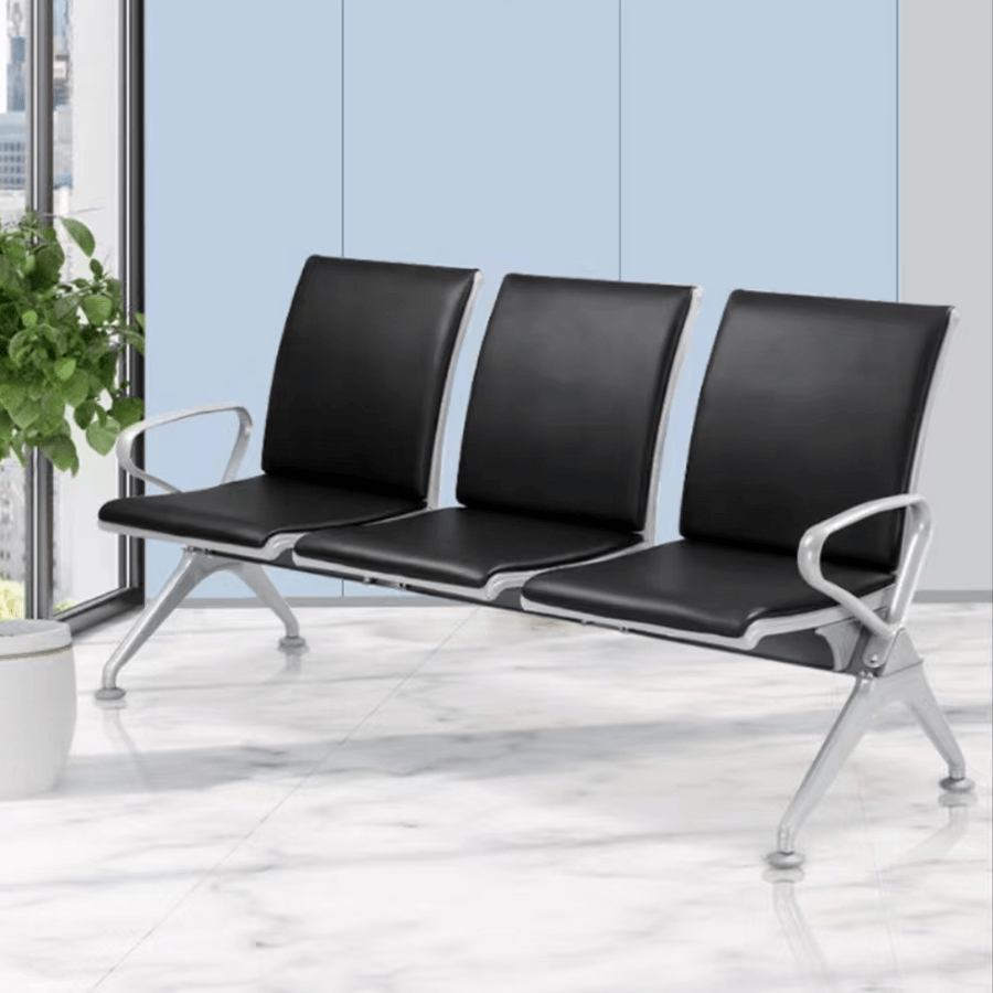 Calix 3 Seater Public Chair with Cushion Calix 3 Seater Public Chair with Cushion Black Mandaue Foam