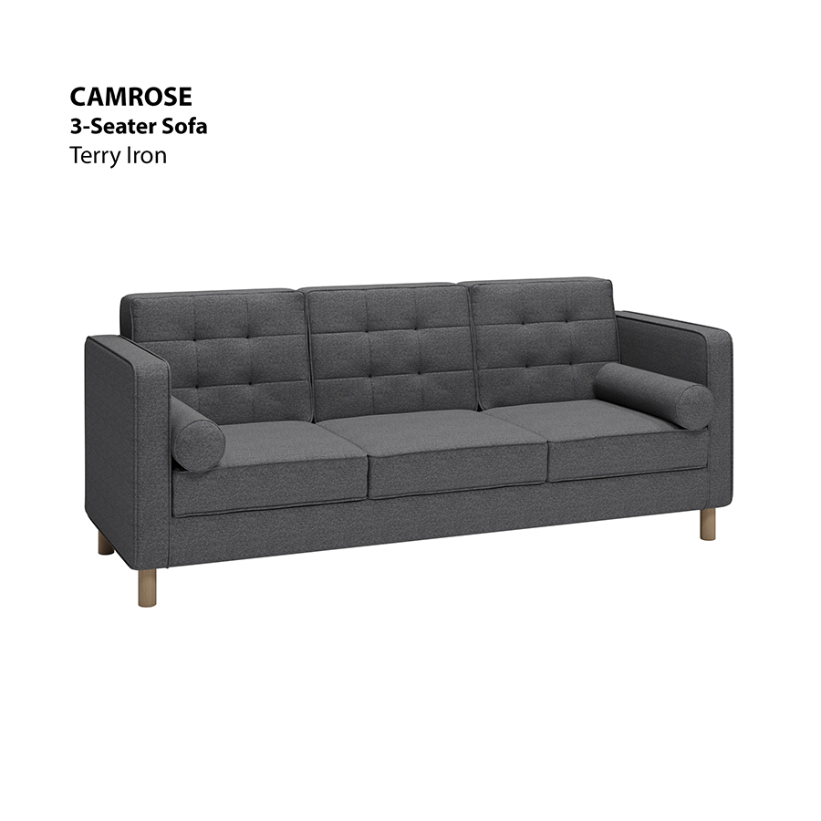 MORE CAMROSE OPTIONS Camrose 3 Seater Sofa Camrose 3 Seater Sofa Lux Terry Iron Mandaue Foam
