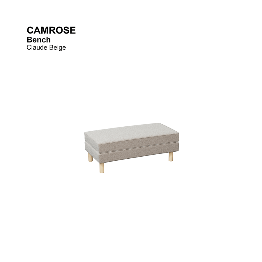 MORE CAMROSE OPTIONS Camrose Bench Camrose Bench Lux Claude Beige Mandaue Foam