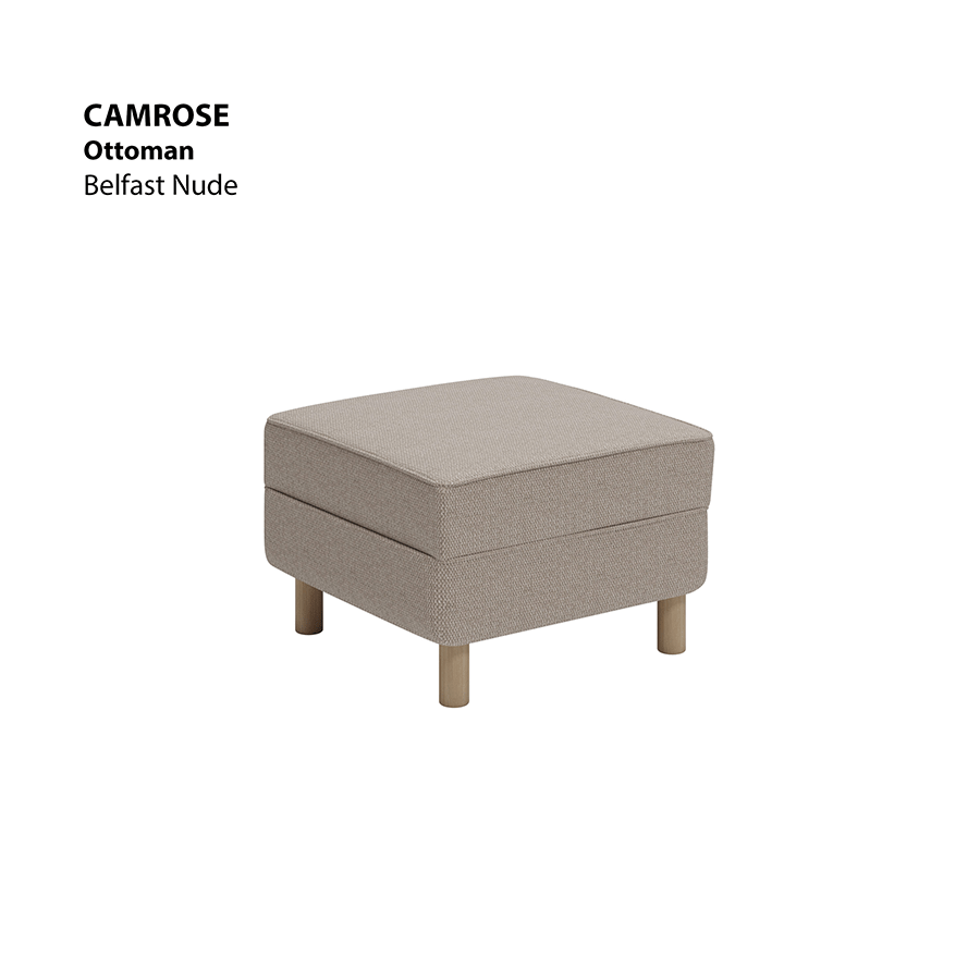 MORE CAMROSE OPTIONS Camrose Ottoman Camrose Ottoman Fabric Belfast Nude Mandaue Foam