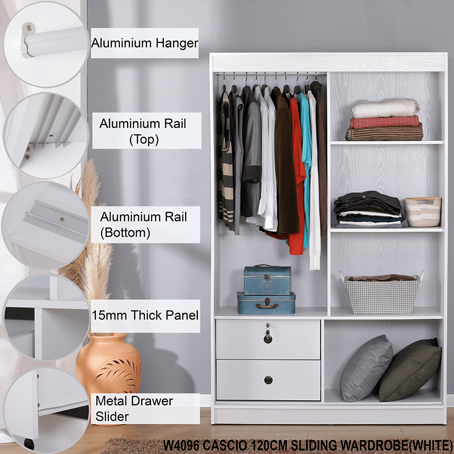 MORE CASCIO OPTIONS Cascio 120 cm Sliding Wardrobe Cascio 120 cm Sliding Wardrobe Mandaue Foam