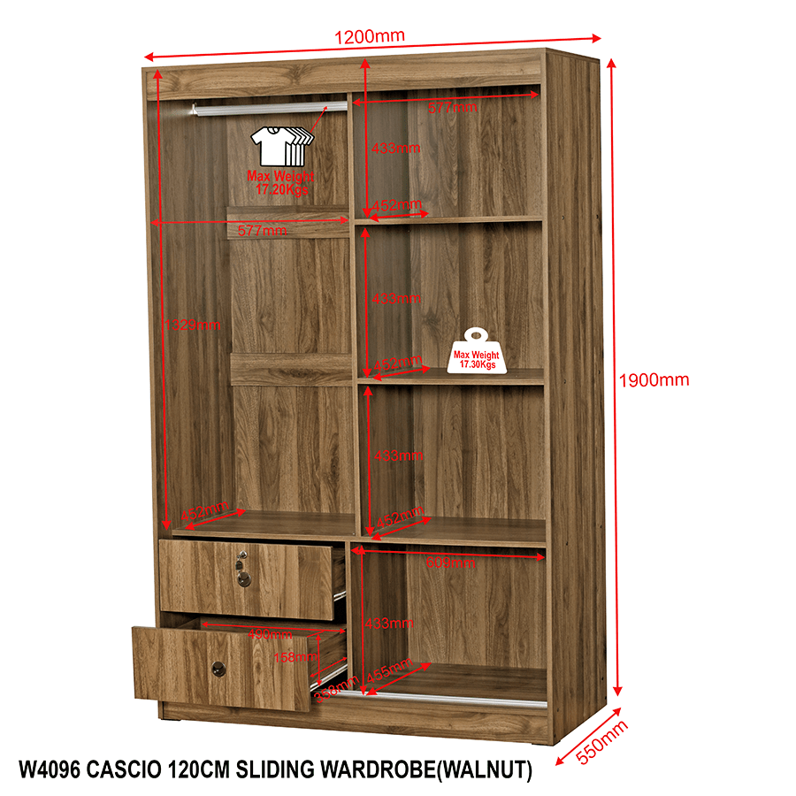 MORE CASCIO OPTIONS Cascio 120 cm Sliding Wardrobe Cascio 120 cm Sliding Wardrobe Mandaue Foam