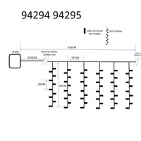 Christmas Curtain Lights 200LED Coolwhite with Flash