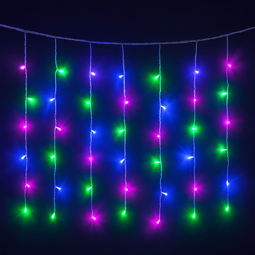 Christmas Curtain Lights 200led Multi-color With Flash