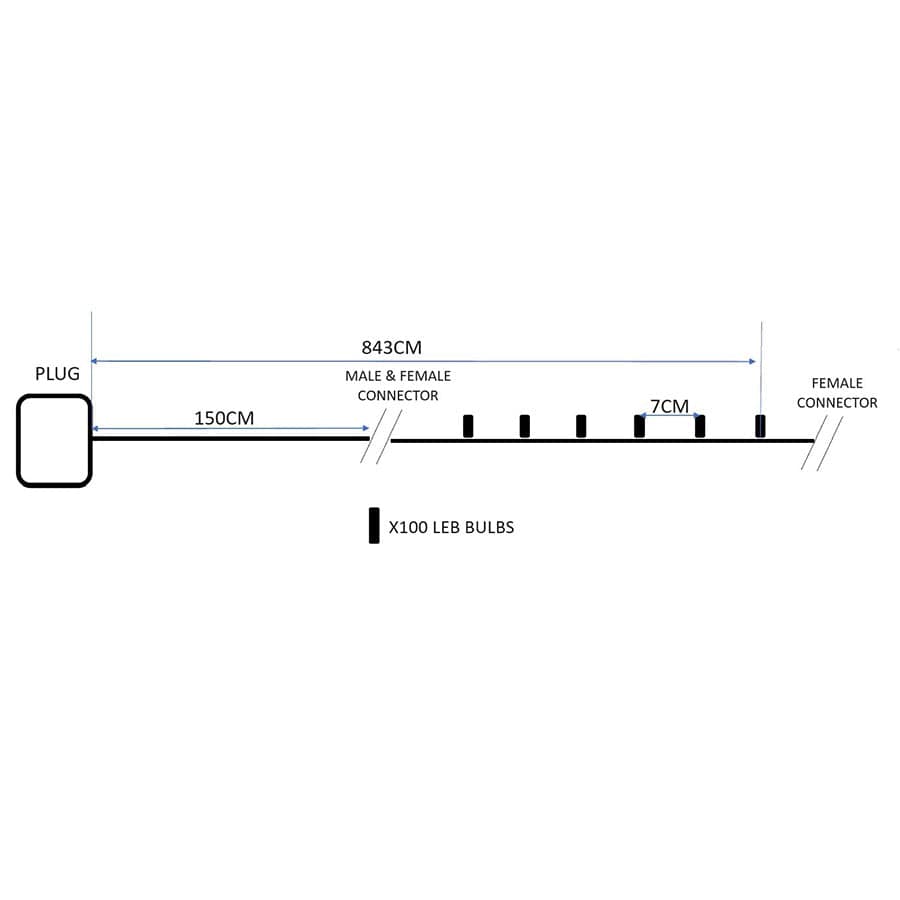Christmas Light 100LED Stdy Multi-color