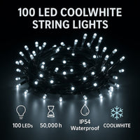 Christmas Lights 100LED Steady Coolwhite
