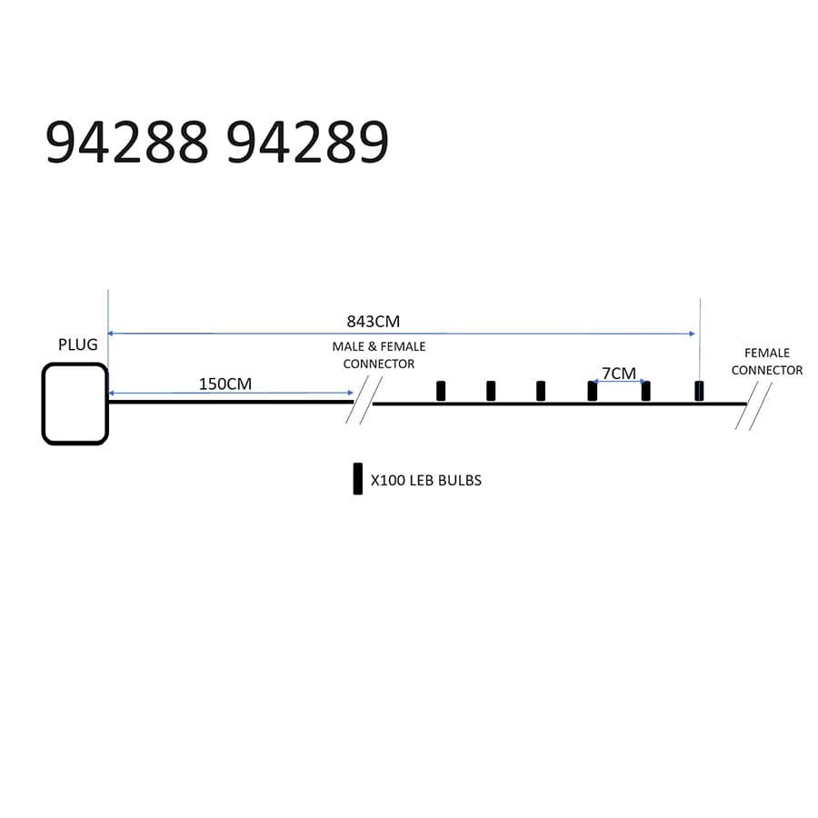 Christmas Lights 100LED Steady Warmwhite