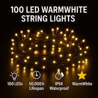 Christmas Lights 100LED Steady Warmwhite