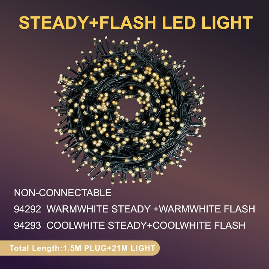 Christmas Lights 300LED with strobe Coolwhite with Flash