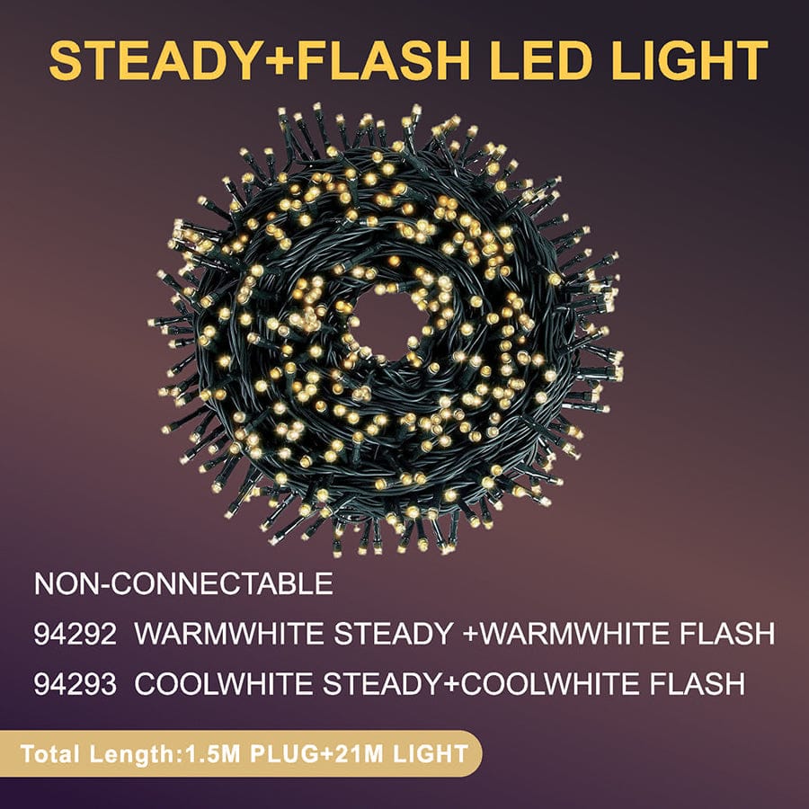 Christmas Lights 300LED with strobe Warmwhite with Flash