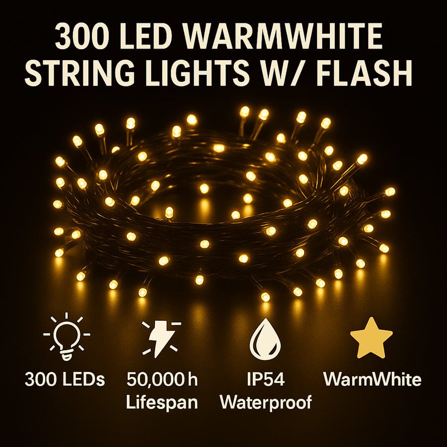 Christmas Lights 300LED with strobe Warmwhite with Flash