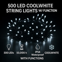 Christmas Lights 500led Coolwhite With Functions