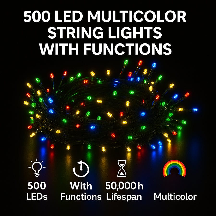 Christmas Lights 500led Multi-color With Functions