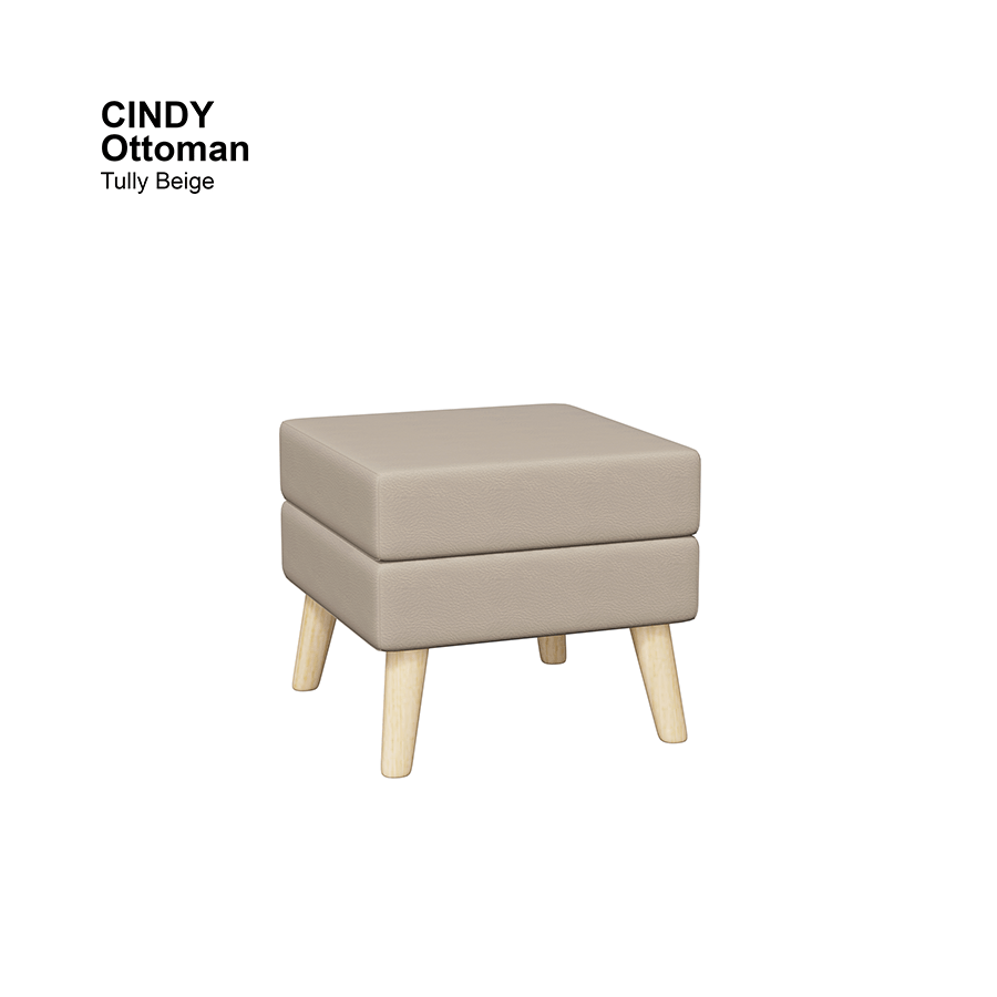 MORE CINDY OPTIONS Cindy Ottoman Cindy Ottoman Leatherette Tully Beige Mandaue Foam