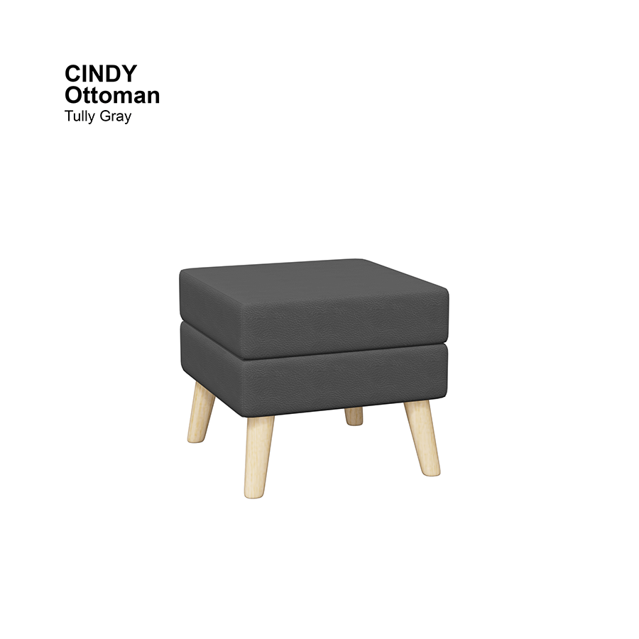 MORE CINDY OPTIONS Cindy Ottoman Cindy Ottoman Leatherette Tully Gray Mandaue Foam