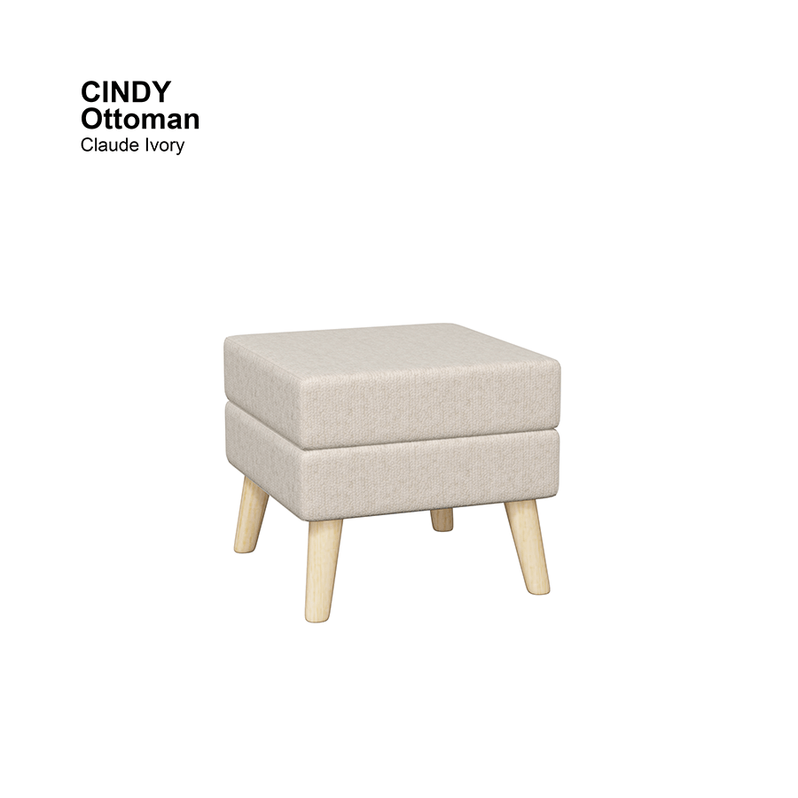 MORE CINDY OPTIONS Cindy Ottoman Cindy Ottoman Lux Claude Ivory Mandaue Foam