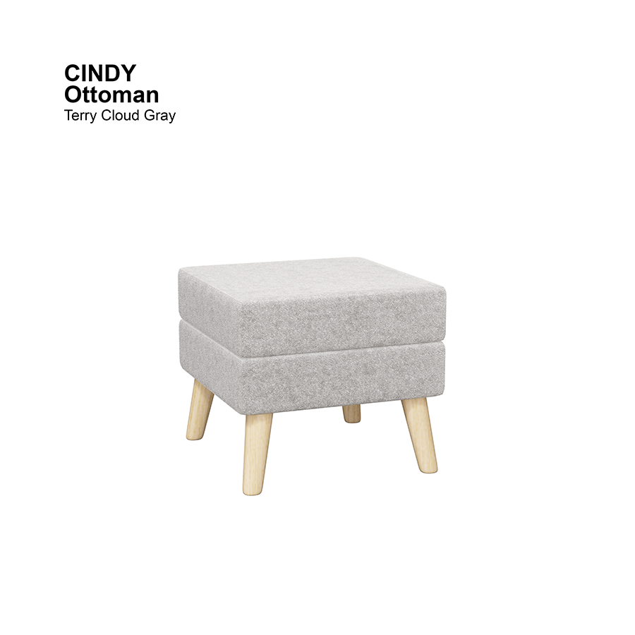 MORE CINDY OPTIONS Cindy Ottoman Cindy Ottoman Lux Terry Cloudy Gray Mandaue Foam