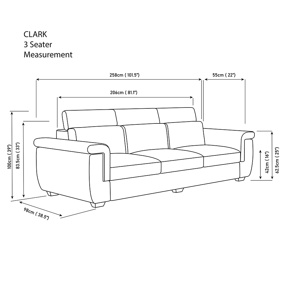 Clark 3 Seater Sofa