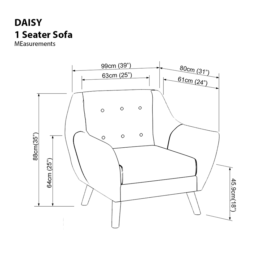 MORE DAISY OPTIONS Daisy 1 Seater Sofa Daisy 1 Seater Sofa Mandaue Foam