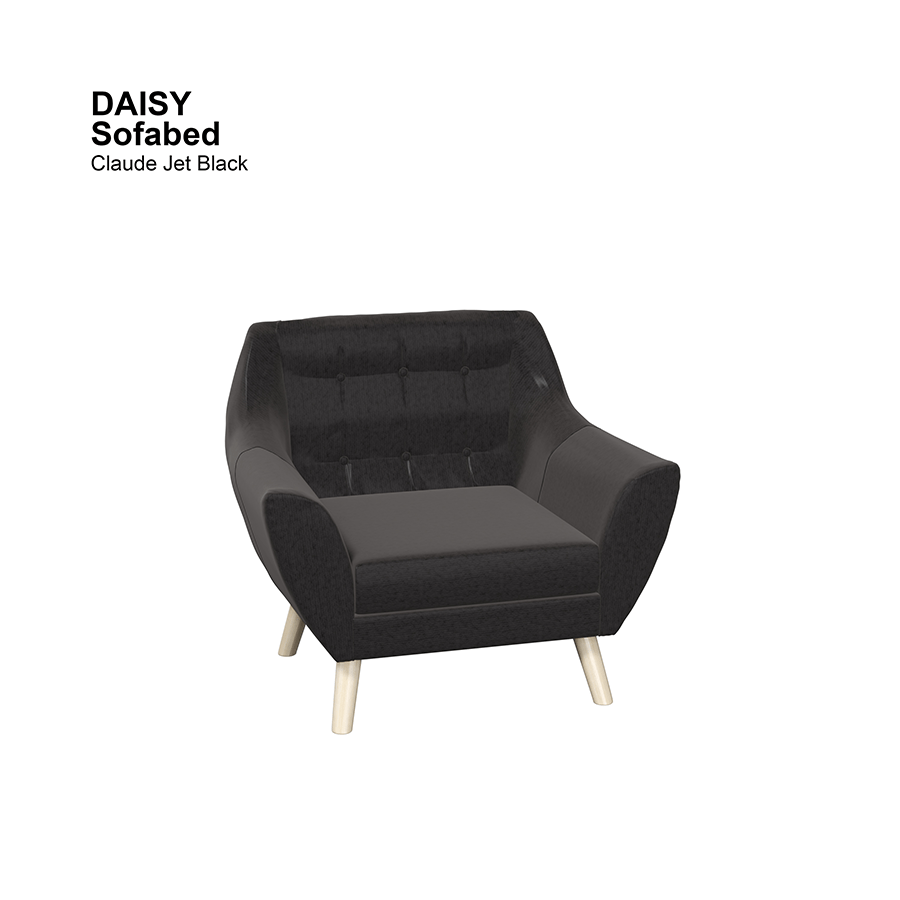 MORE DAISY OPTIONS Daisy 1 Seater Sofa Daisy 1 Seater Sofa Lux Claude Jet Black Mandaue Foam
