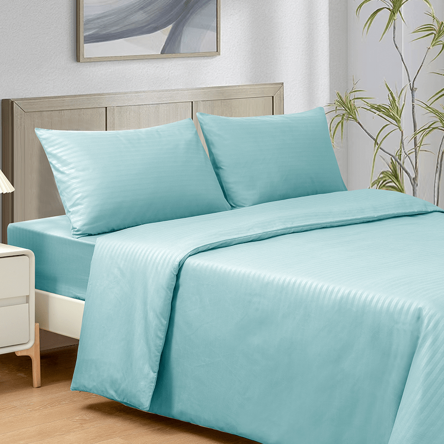 MORE DELUXE DUCK EGG LINEN OPTIONS Deluxe Duck Egg Plain Bed in A Bag Deluxe Duck Egg Plain Bed in A Bag Mandaue Foam