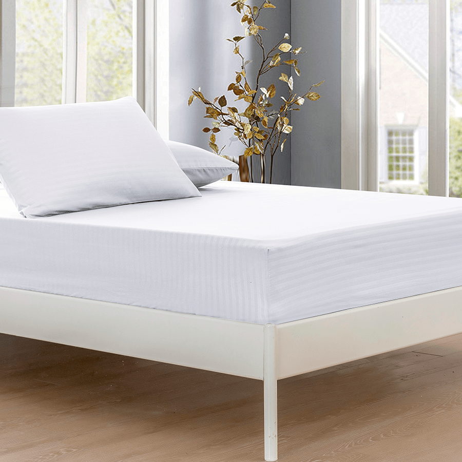 MORE DELUXE WHITE LINEN OPTIONS Deluxe White Plain Sheet 4pc Set Deluxe White Plain Sheet 4pc Set Mandaue Foam