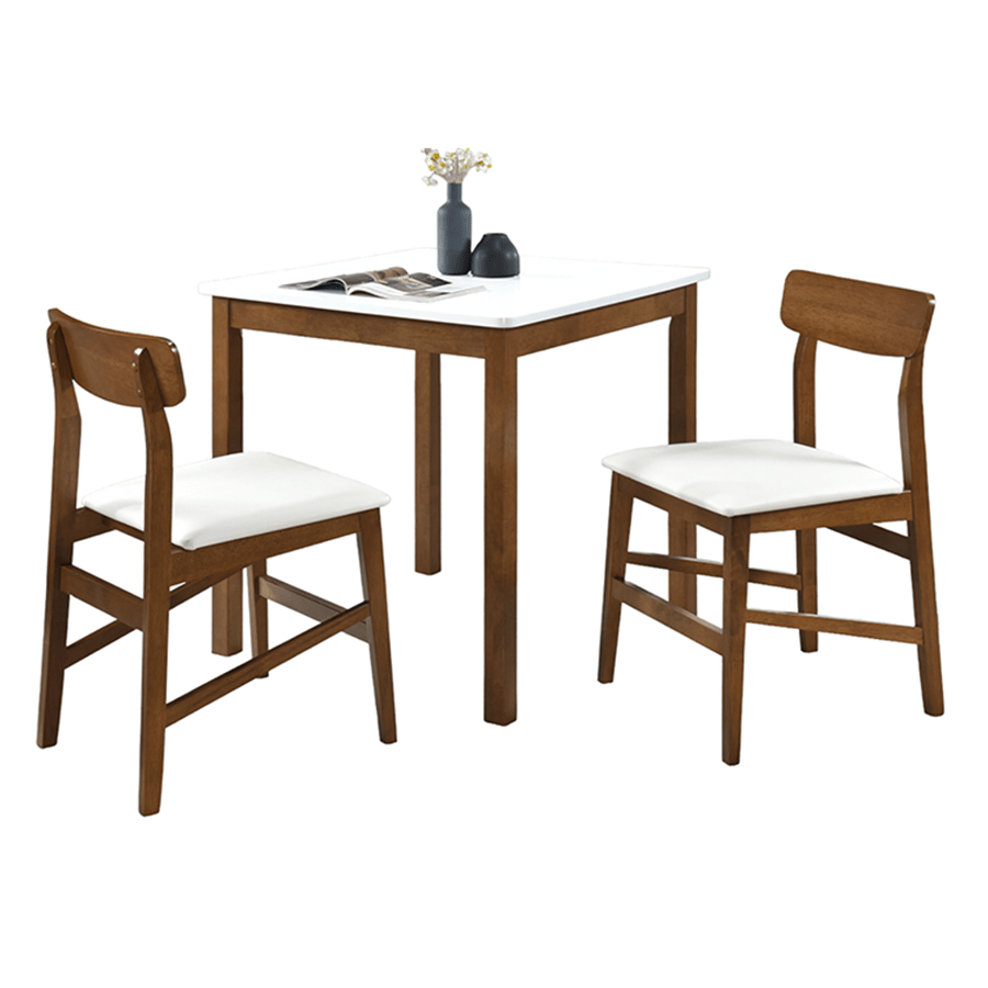 MORE DERMOTT OPTIONS Dermott 2 Seater Dining Set Dermott 2 Seater Dining Set White  + Walnut Mandaue Foam